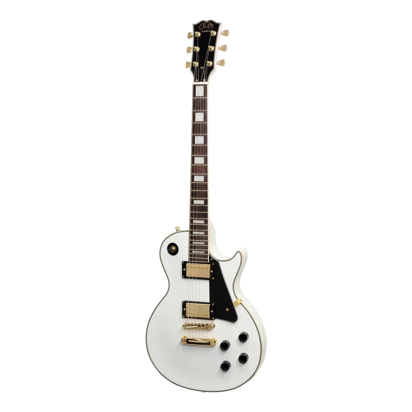 J&D Luthiers LP Custom-Style Electric Guitar - White-ELECTRIC GUITAR-Joondalup Music Centre