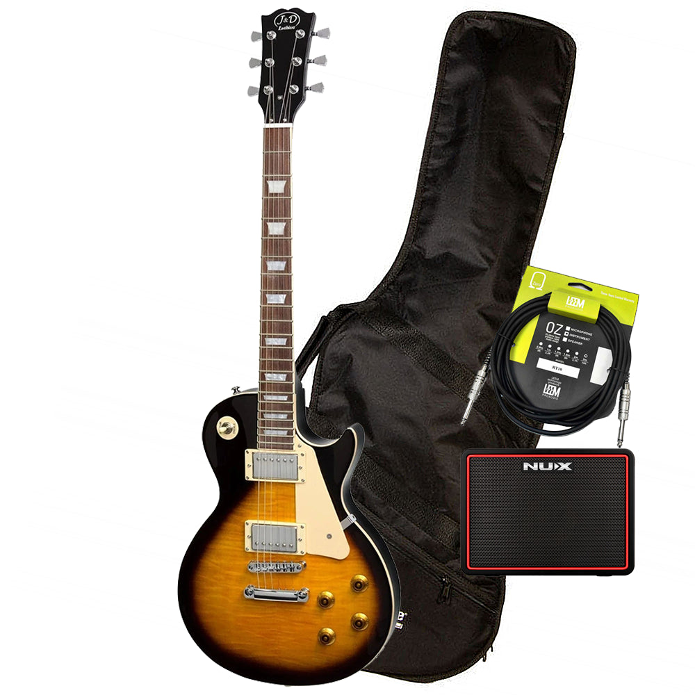 J&D Luthiers LP Legacy Electric Guitar Pack - Vintage Sunburst