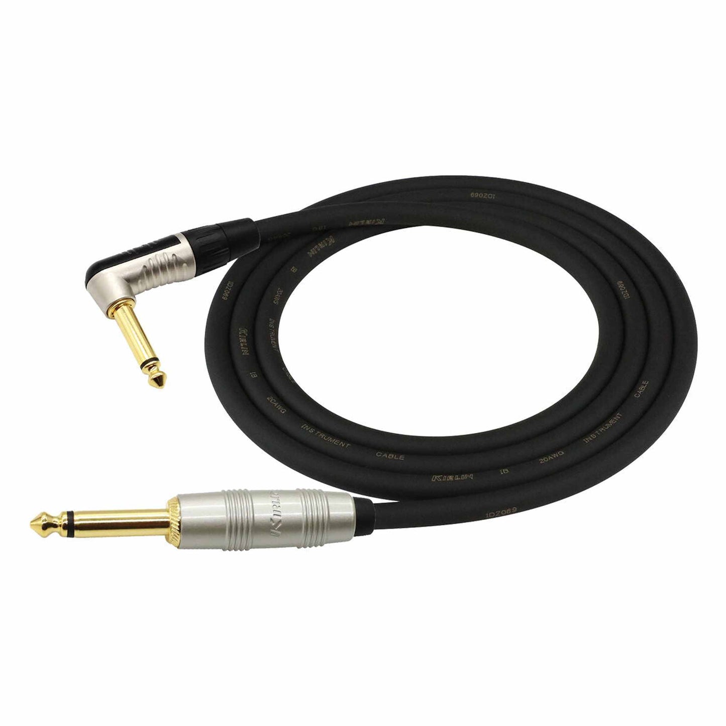 Kirlin 20ft Silent Plug Instrument Cable RA to Straight - Black