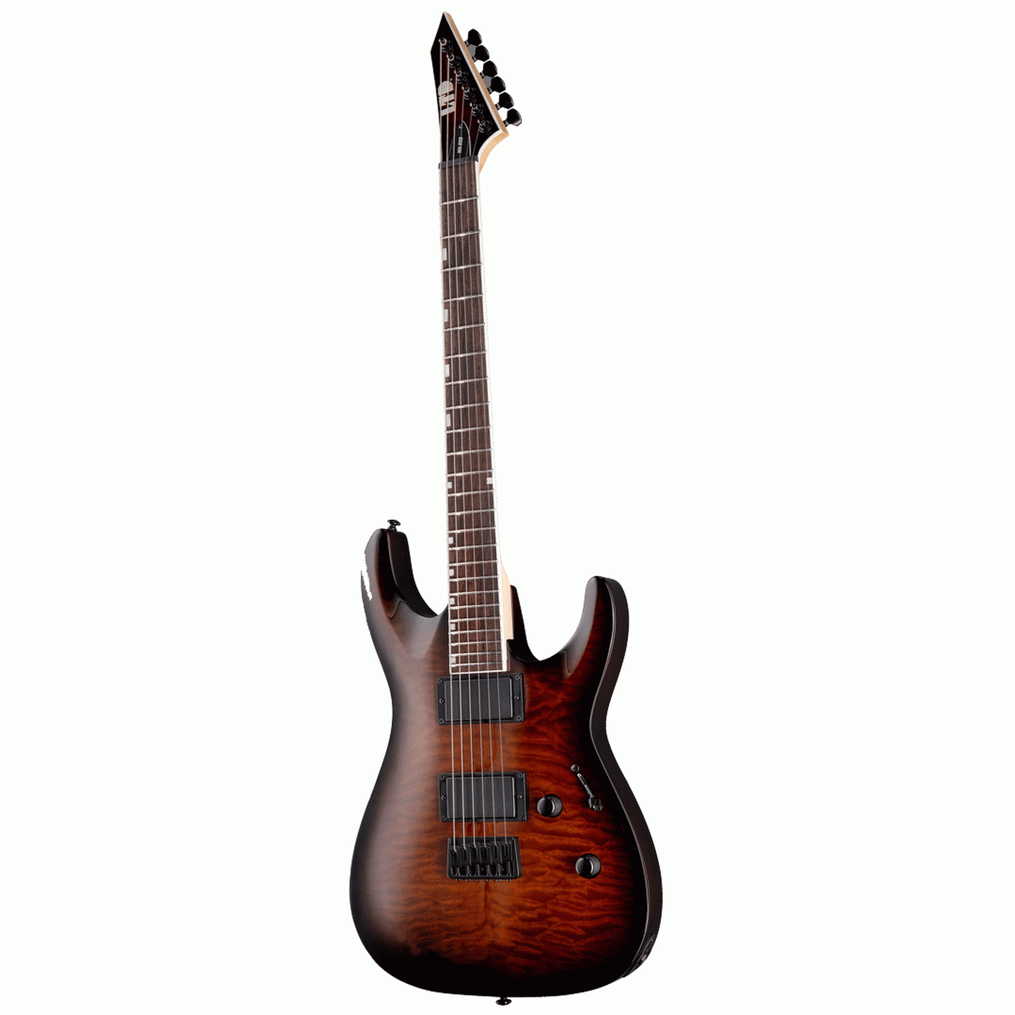 ESP LTD MH-200QM HT Electric Guitar - Dark Brown Sunburst
