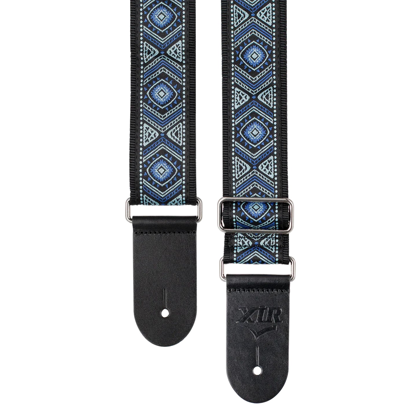 XTR Vintage Blue Geo Woven Jacquard Guitar Strap