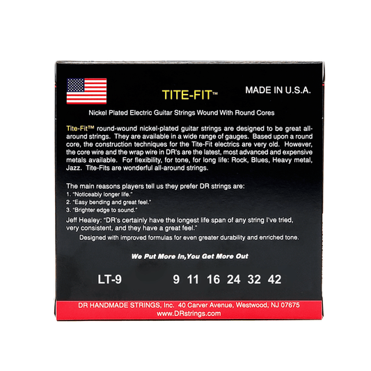 DR Tite-Fit Nickel Plated Electric Guitar Strings 9-42