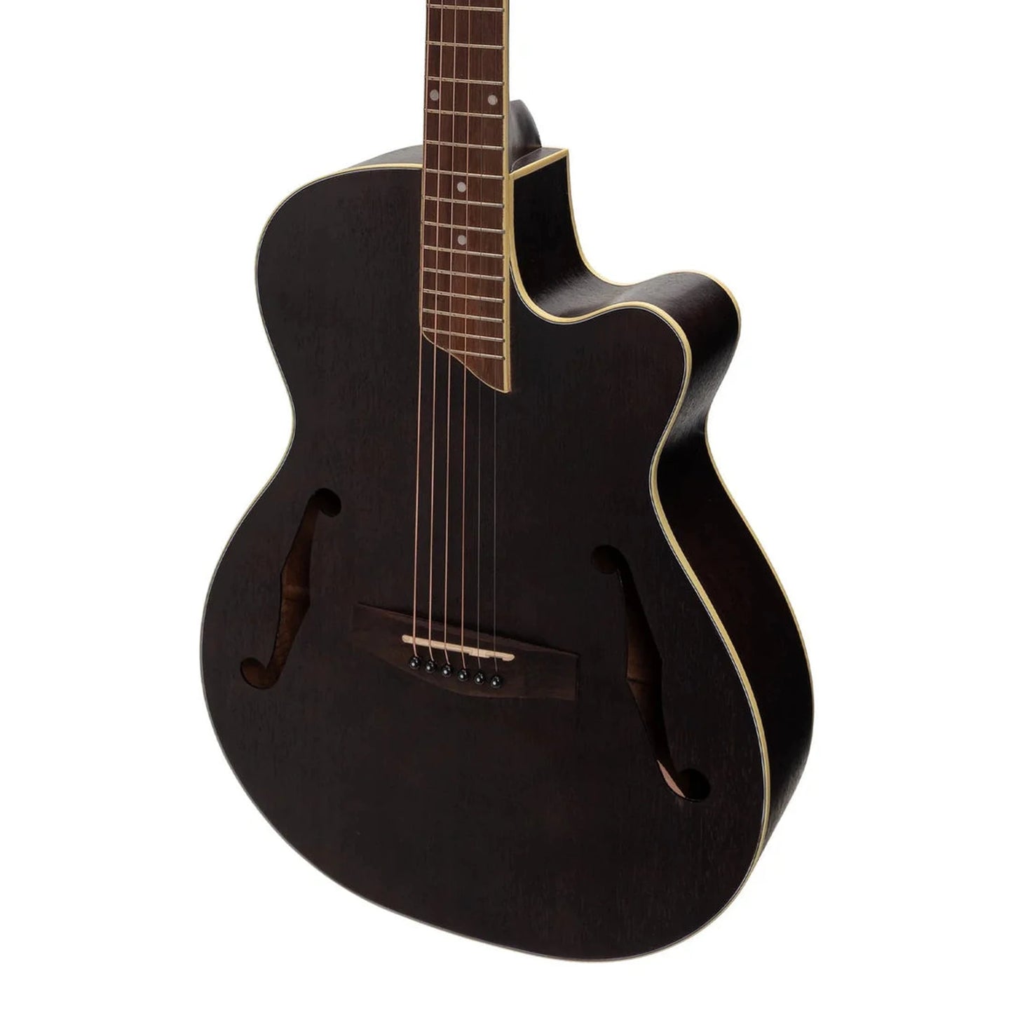 Martinez Jazz Hybrid Acoustic Guitar - Black Matte