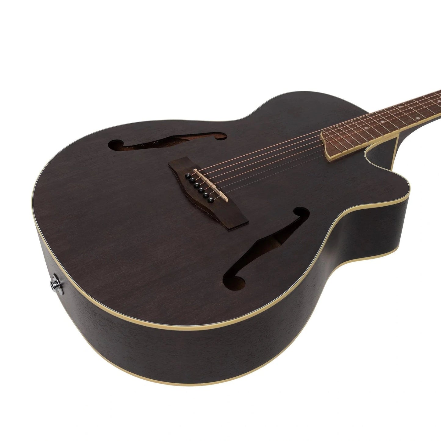 Martinez Jazz Hybrid Acoustic Guitar - Black Matte