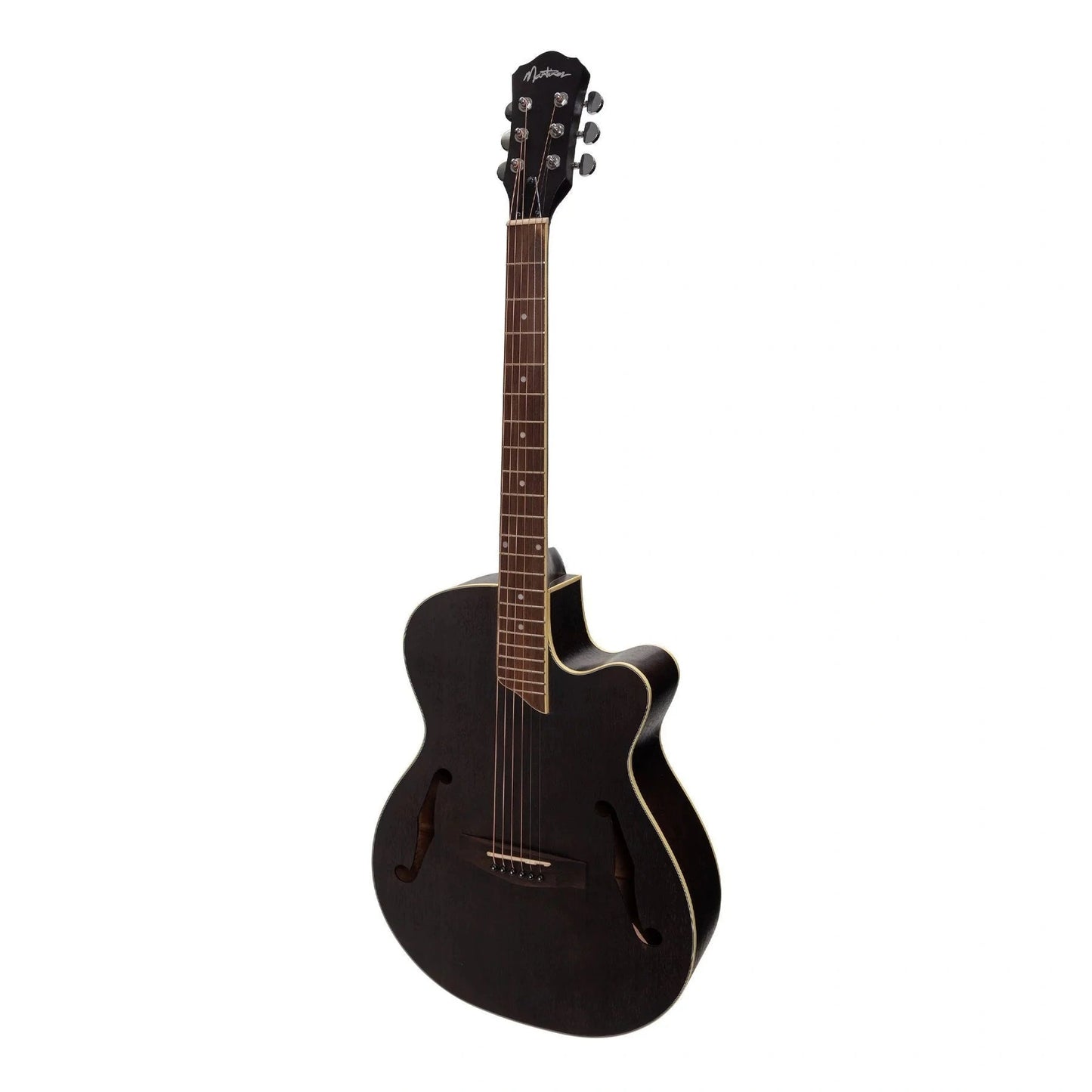Martinez Jazz Hybrid Acoustic Guitar - Black Matte