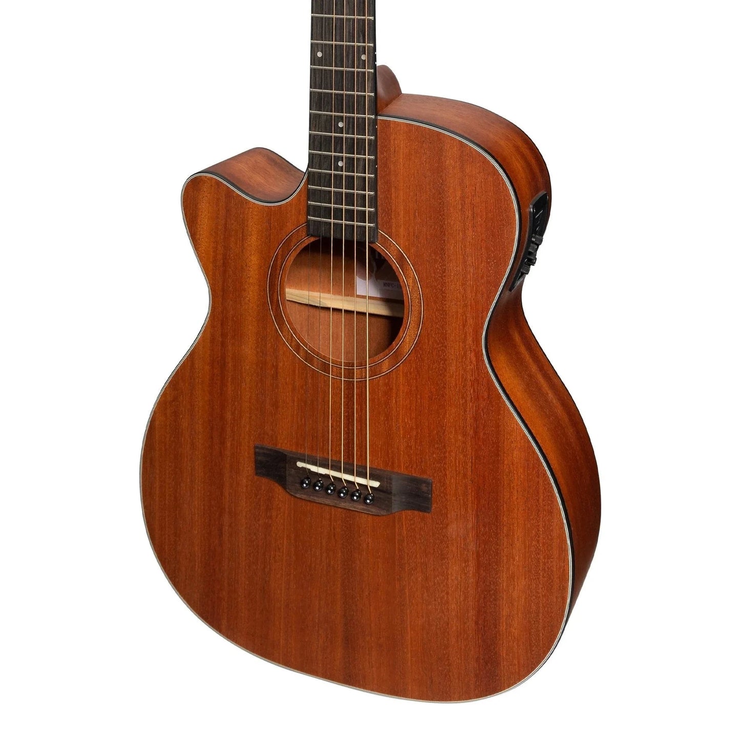 Martinez 'Natural Series' Left Handed Solid Top Acoustic Guitar - Mahogany