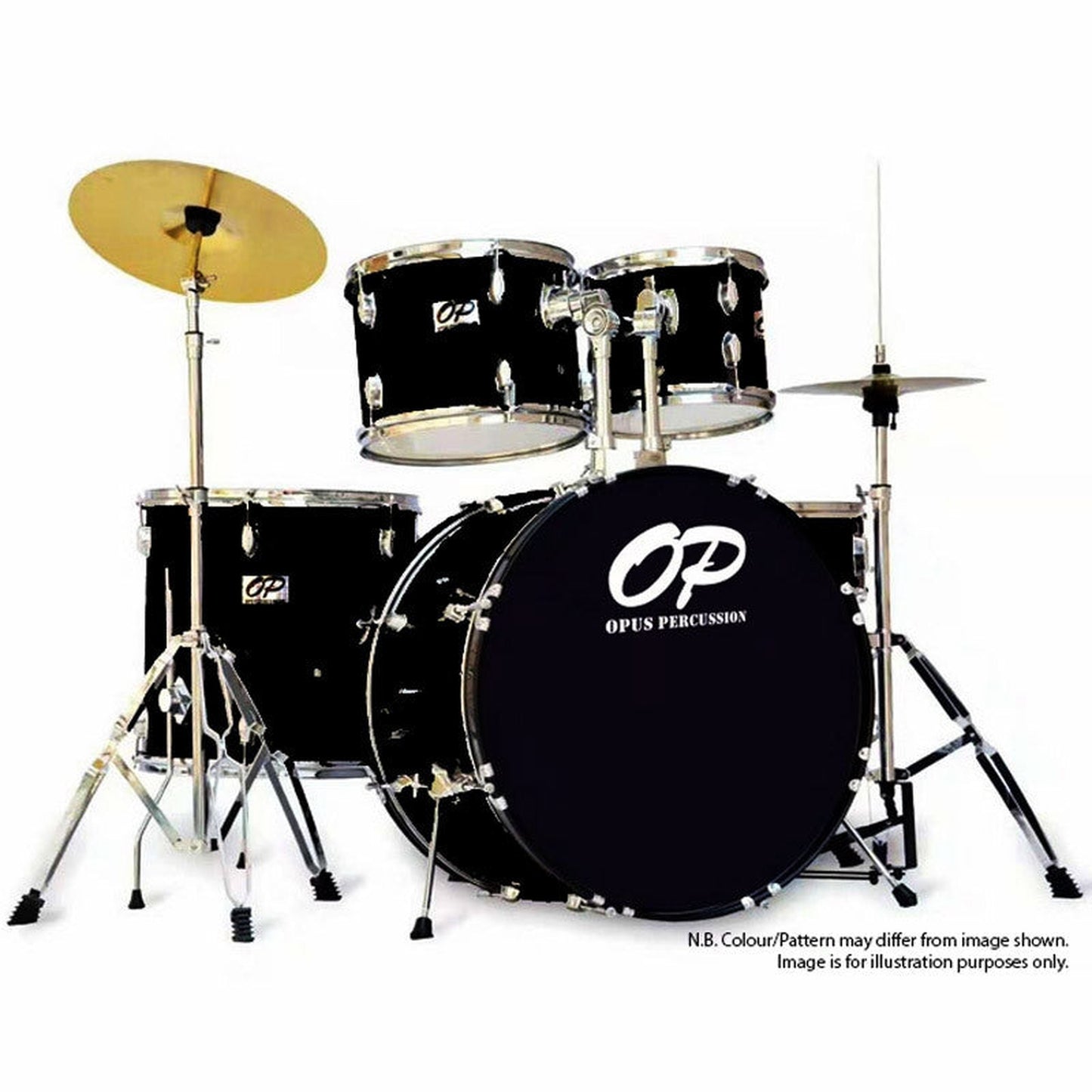 Opus Percussion 5-Piece Rock Drum Kit - Black - Joondalup Music Centre