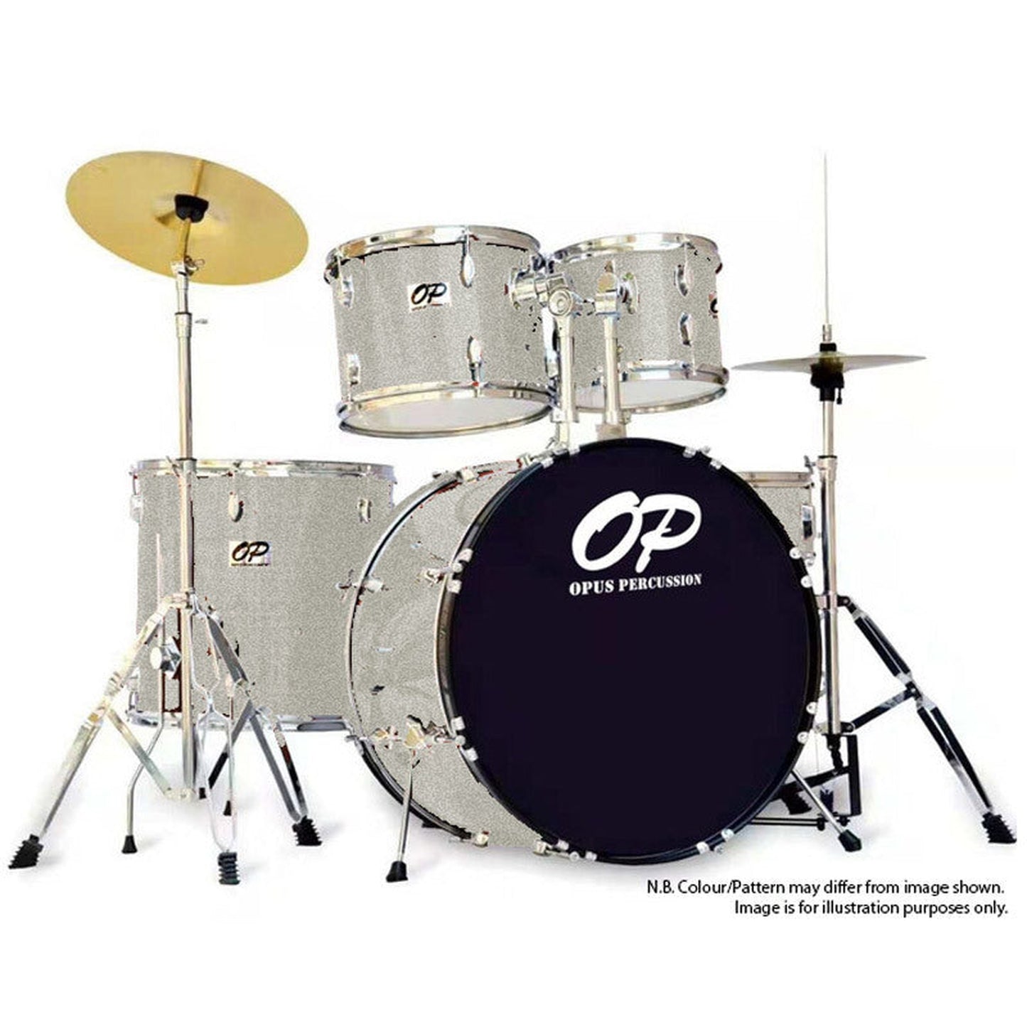 Opus Percussion 5-Piece Rock Drum Kit - Silver Sparkle - Joondalup Music Centre