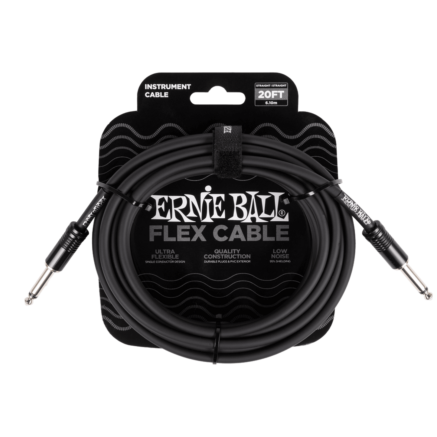 Ernie Ball 20ft Flex Instrument Cable - Black - Joondalup Music Centre