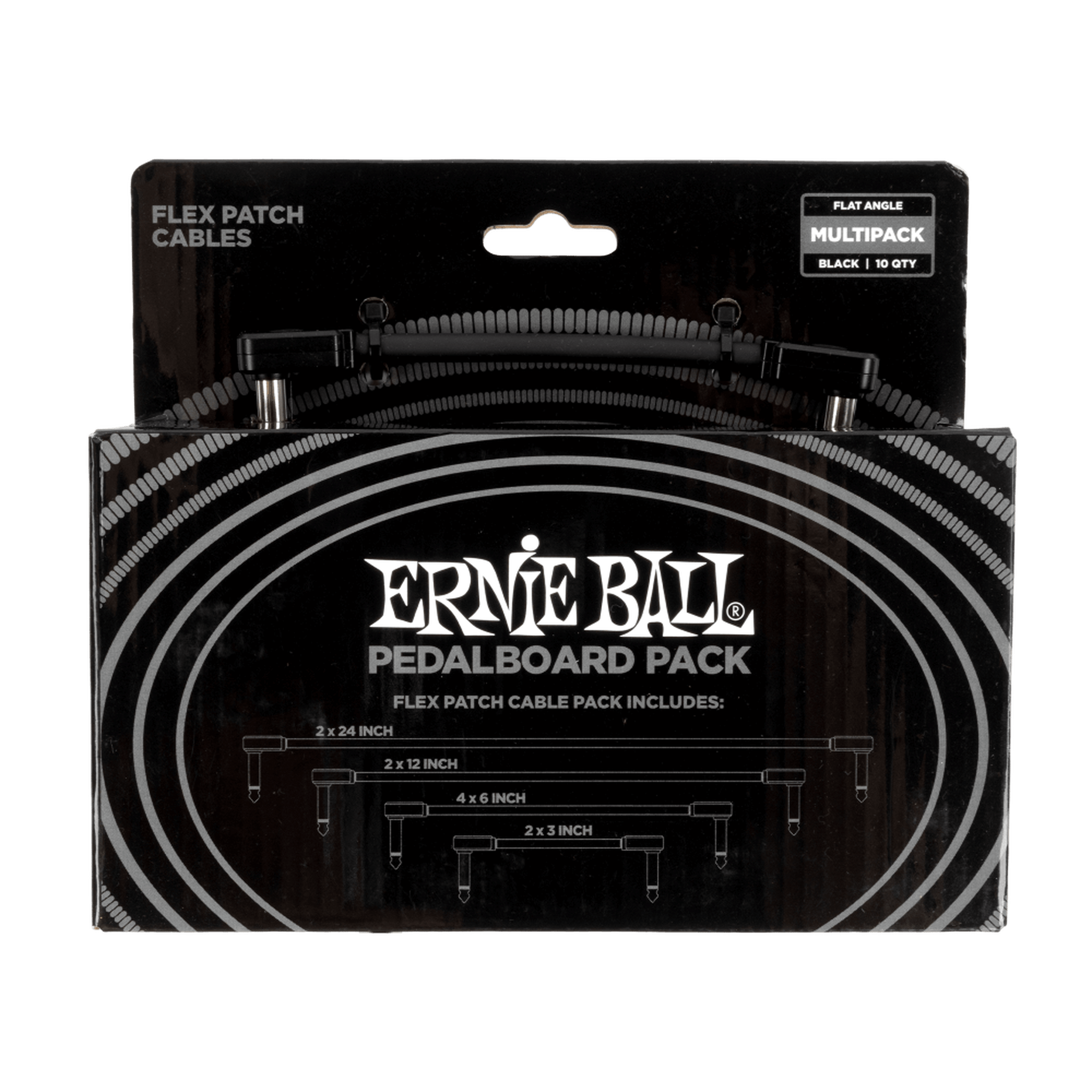 Ernie Ball Flex Patch Cables Pedalboard Multi-Pack - Black