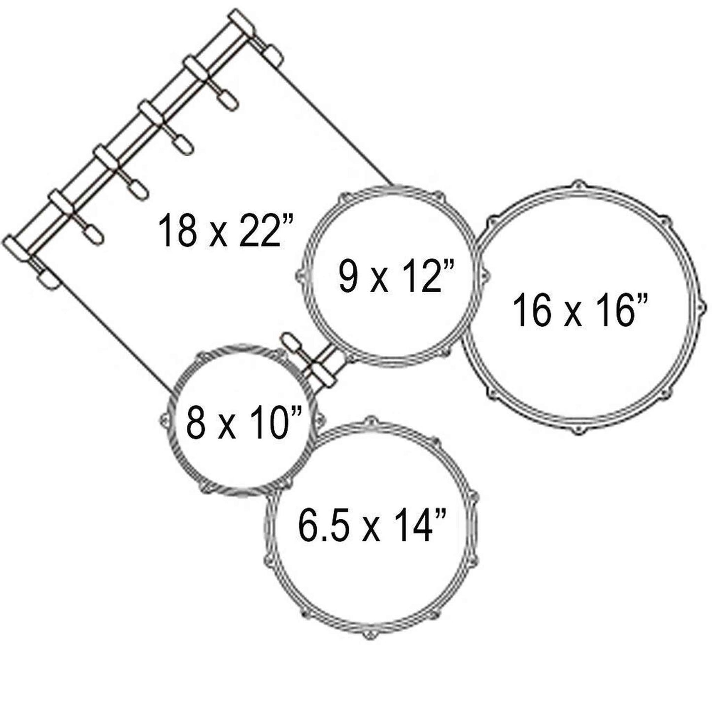 Dixon Cornerstone Maple 522 Series 5-Pce Drum Kit - Satin Natural