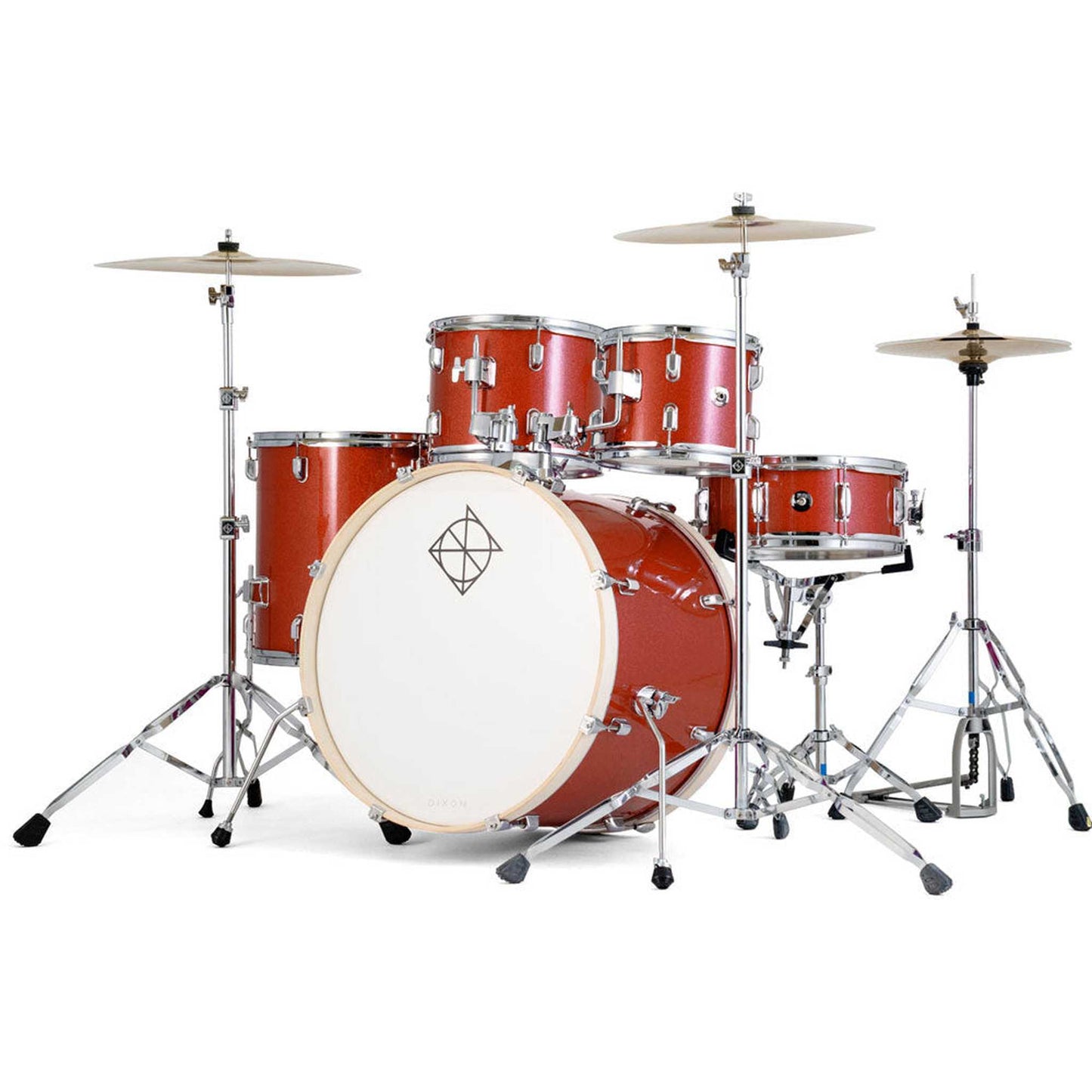 Dixon Spark Standard Series 5-Pce Drum Kit w/Cymbals - Champagne Sparkle