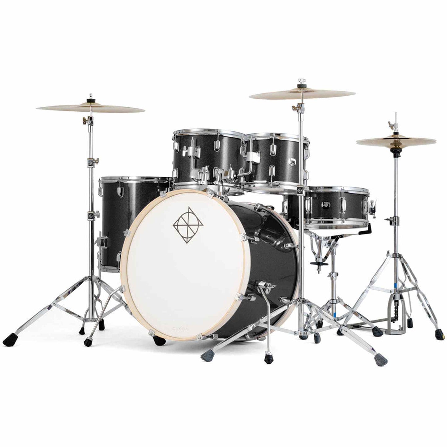 Dixon Spark Standard Series 5-Pce Drum Kit w/Cymbals - Misty Black Sparkle