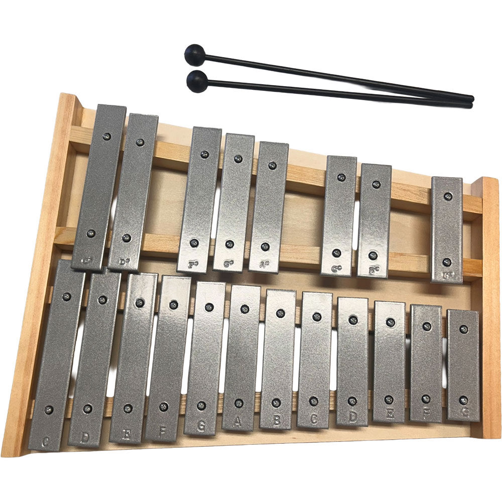 Percussion Plus 20-Note Glockenspiel with Natural Wood Frame