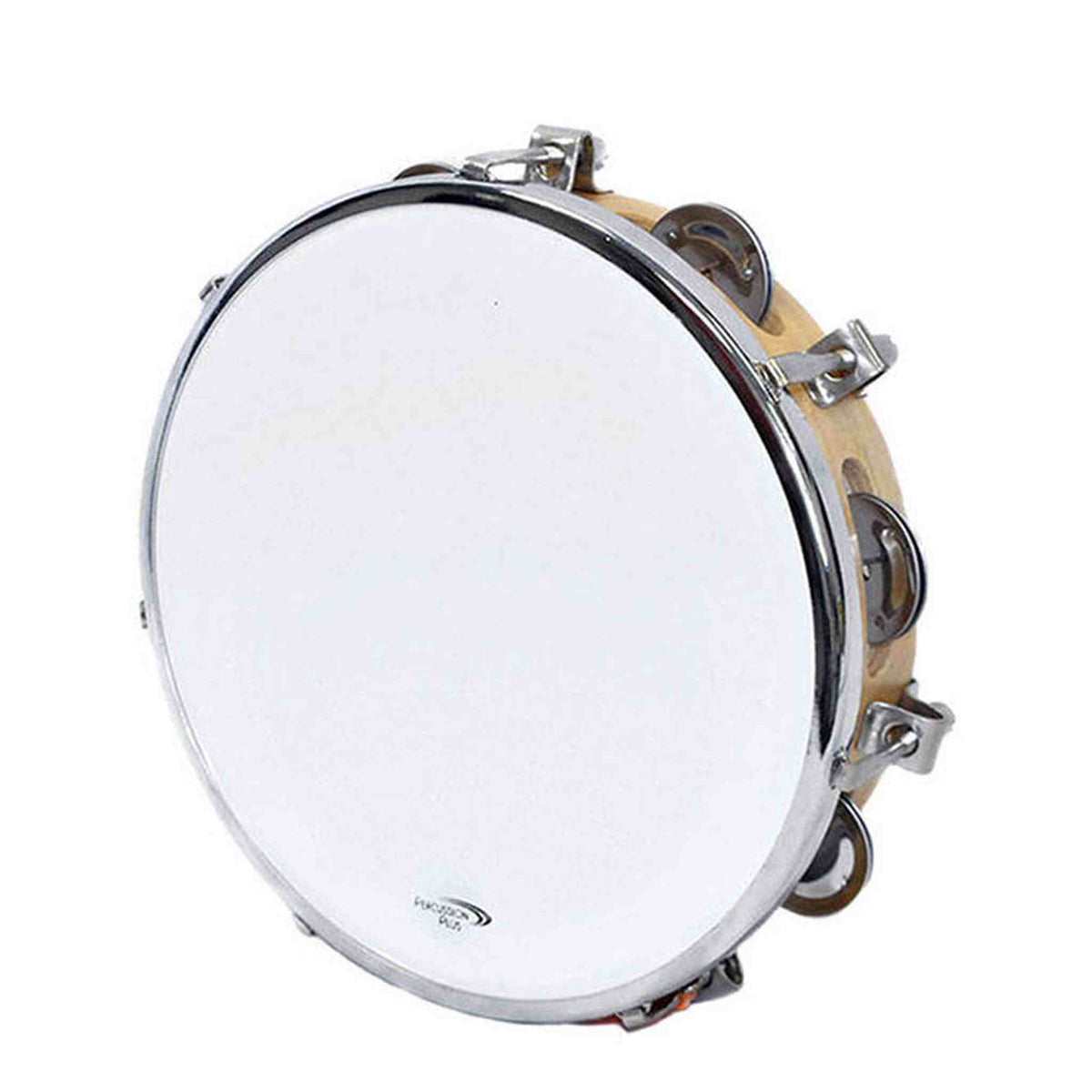 Percussion Plus 8" Wooden Tuneable Tambourine with 6-Single Rows of Jingles