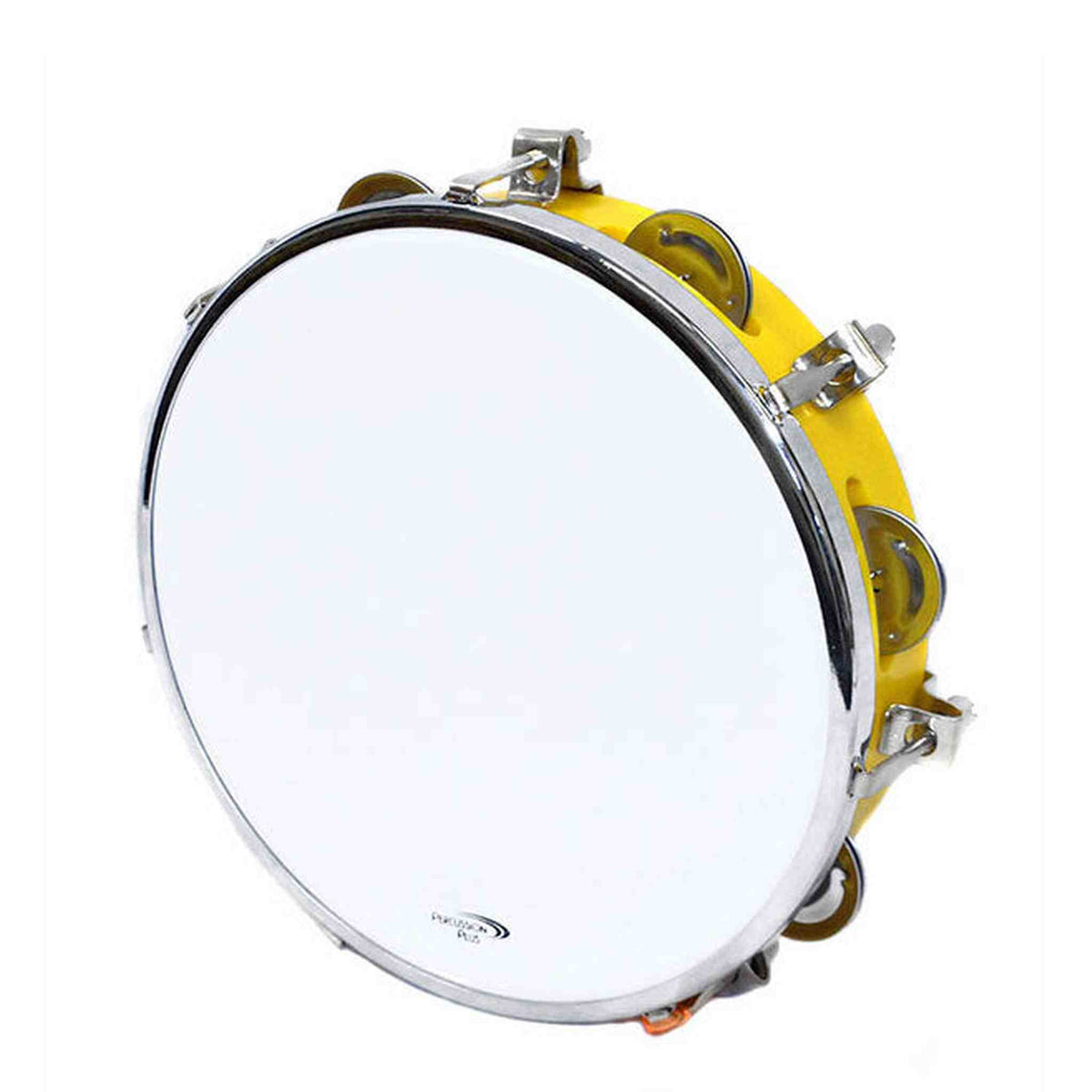 Percussion Plus 8" Wooden Tuneable Tambourine with 6-Single Rows of Jingles
