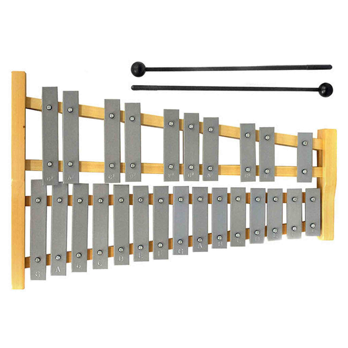 Percussion Plus 25-Note Glockenspiel with Natural Wood Frame