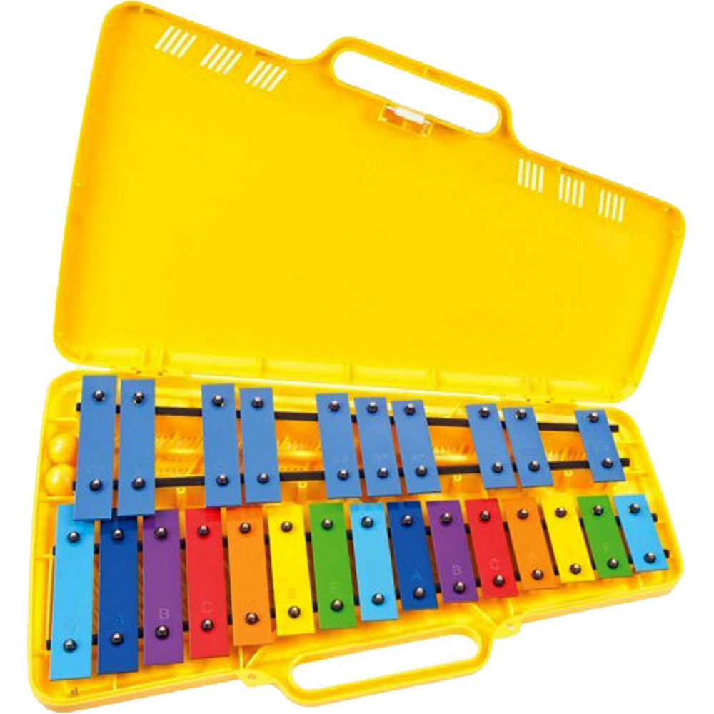 Percussion Plus 25-Note Coloured Glockenspiel in Plastic Case