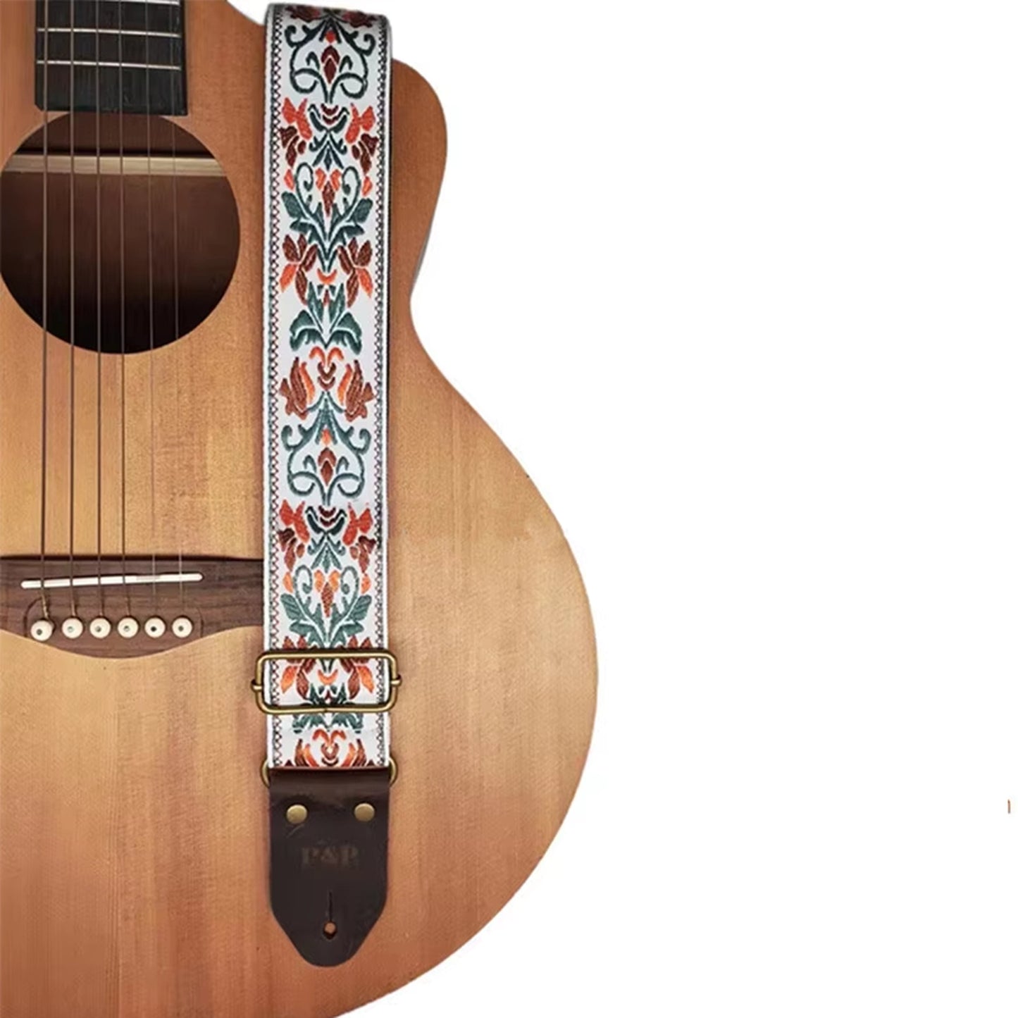 P&P Jacquard Strap - White Tapestry