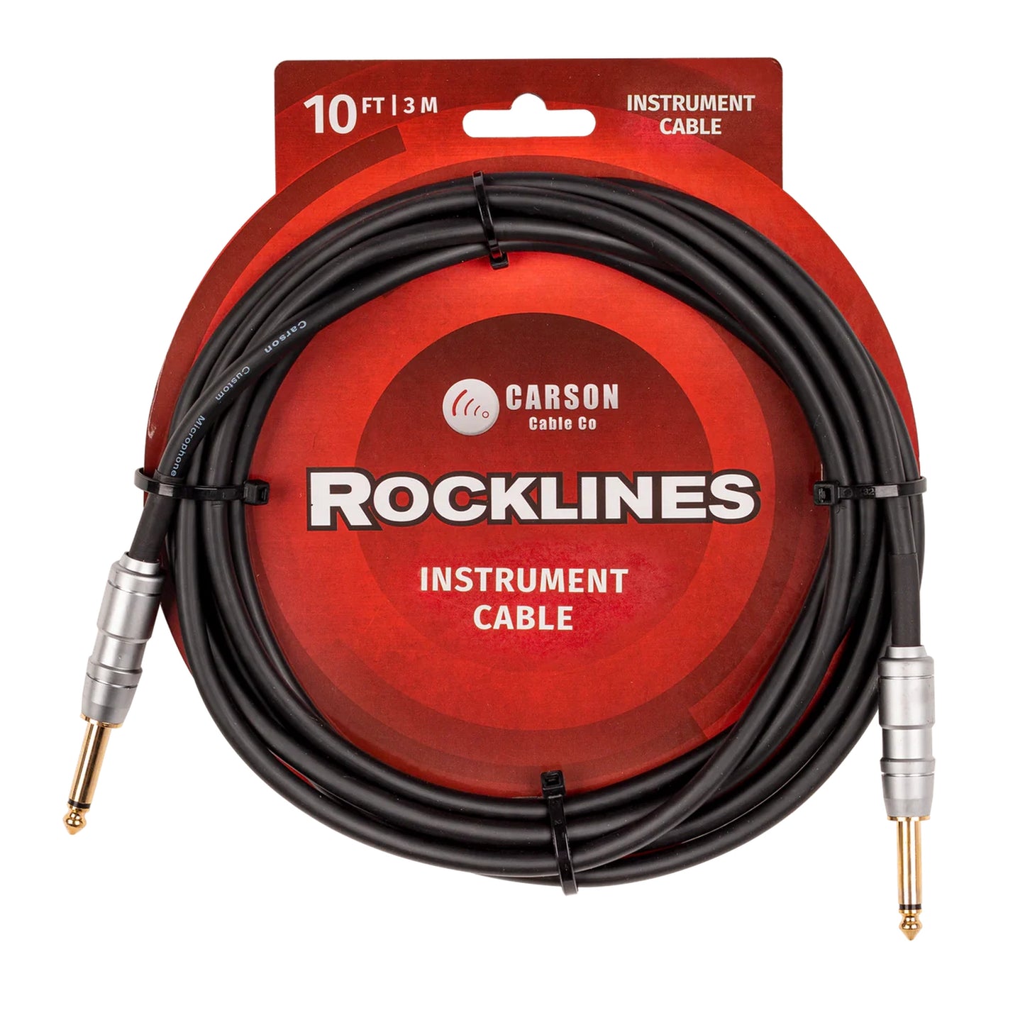 Carson Rocklines ROK10SS Noiseless Guitar Cable - 10ft