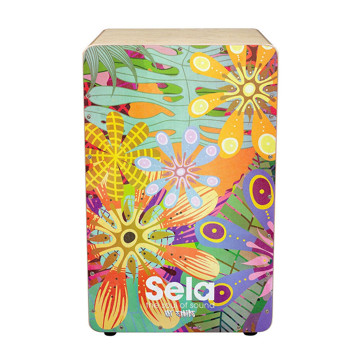 Sela "Art Series" Professional Cajon - Flower Power Design-PERCUSSION-Joondalup Music Centre