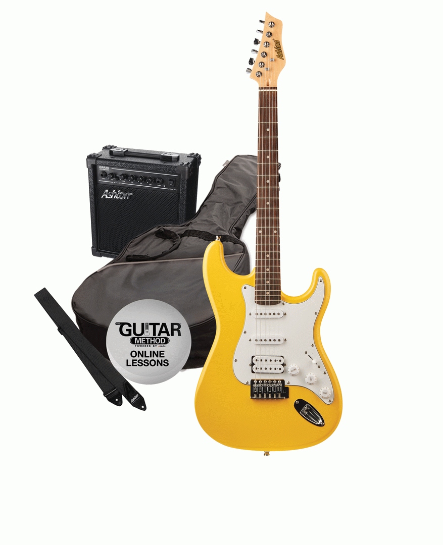 Ashton SPAG232 Electric Guitar Pack - Yellow - Joondalup Music Centre