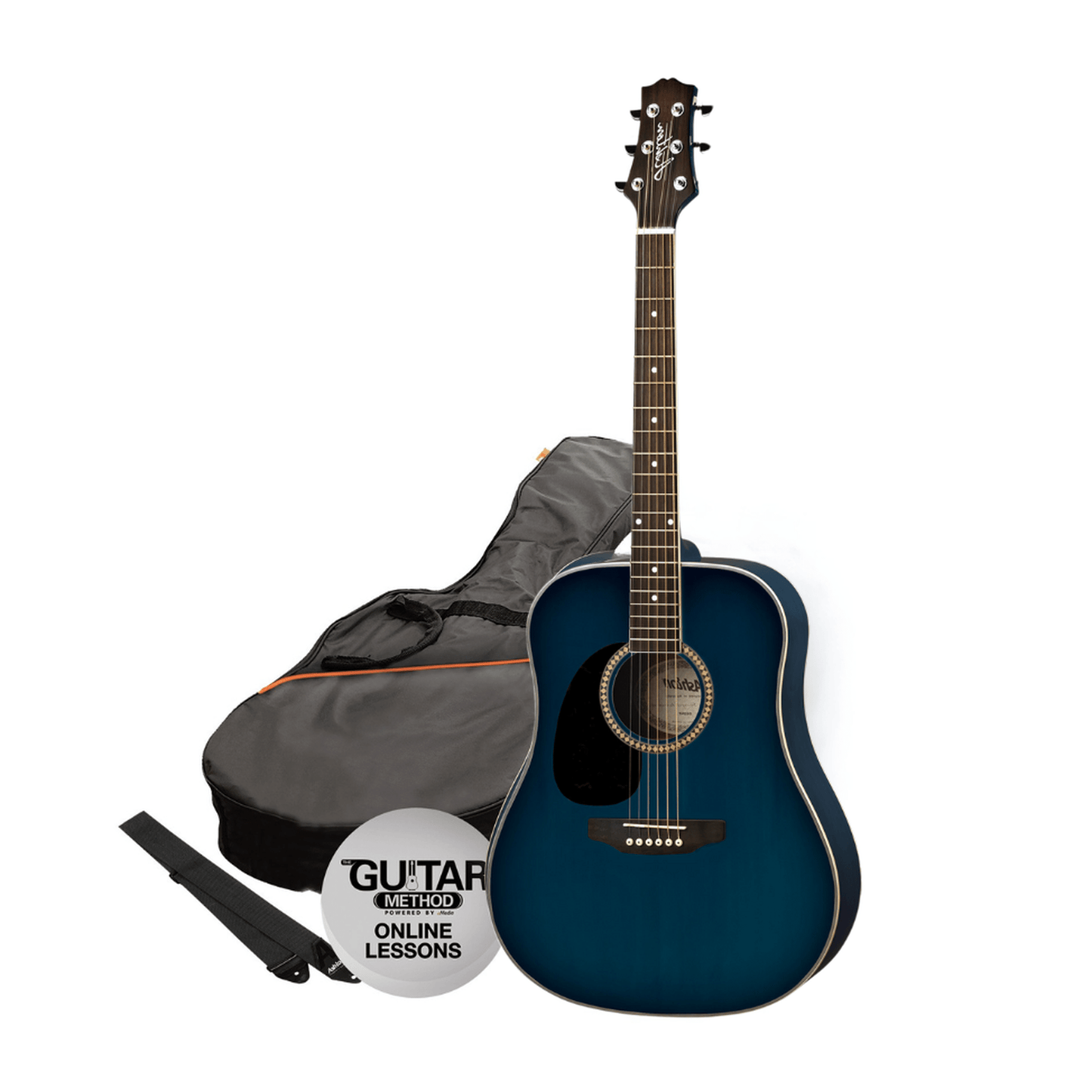 Ashton SPD25L TBB Left Handed Acoustic Guitar Starter Pack - Blue