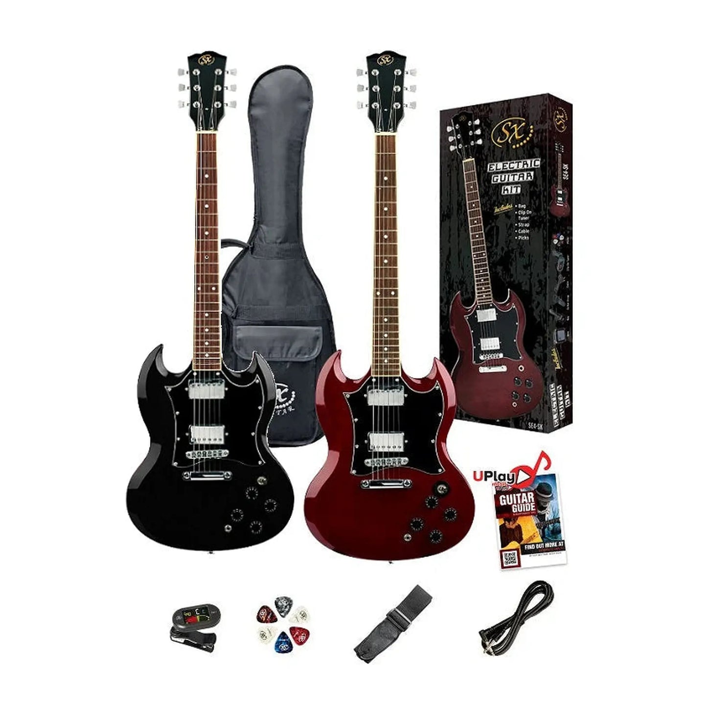 SX SG Electric Guitar w/Accessories - Black