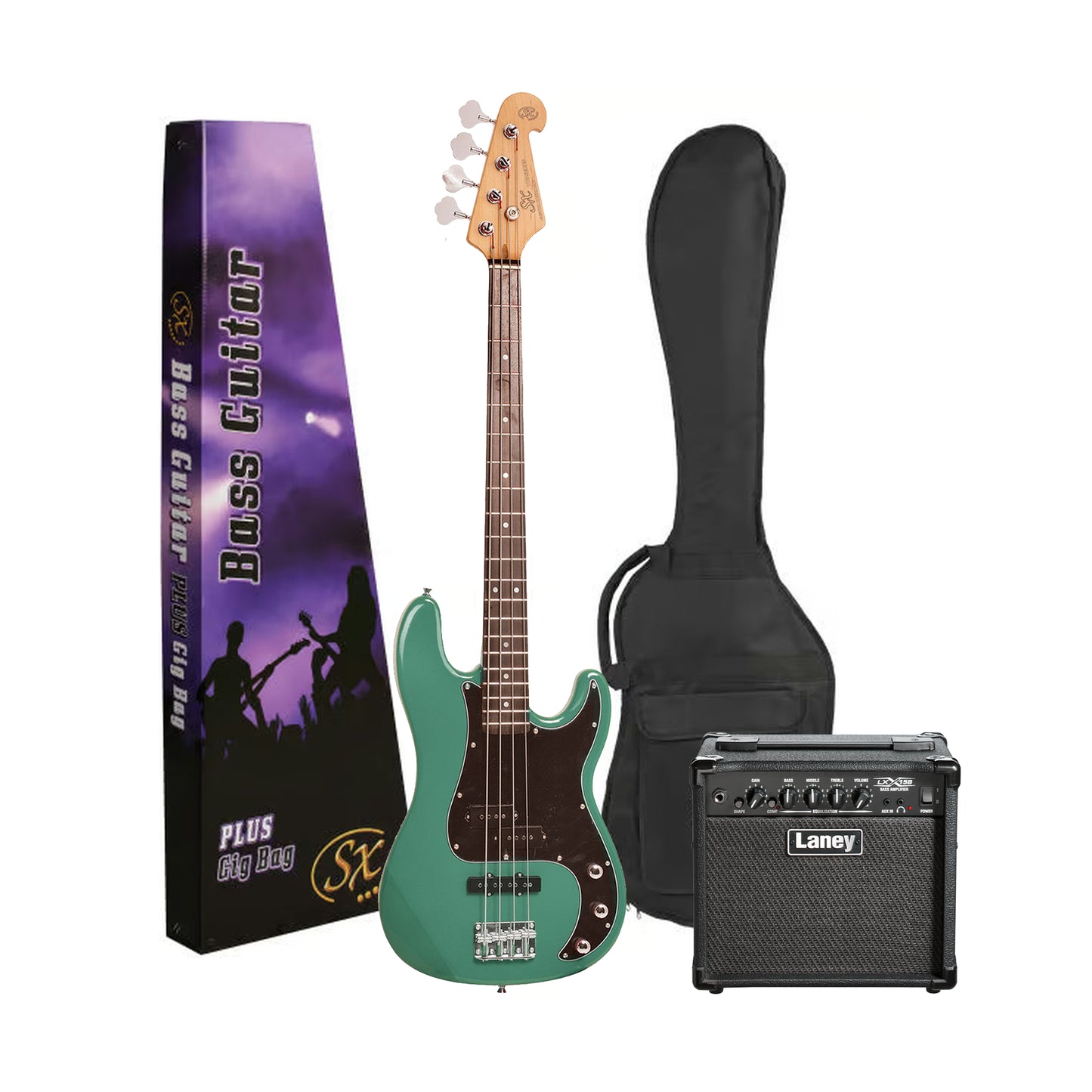 SX VEP34VGN 3/4 Vintage Style Bass Pack - Vintage Green