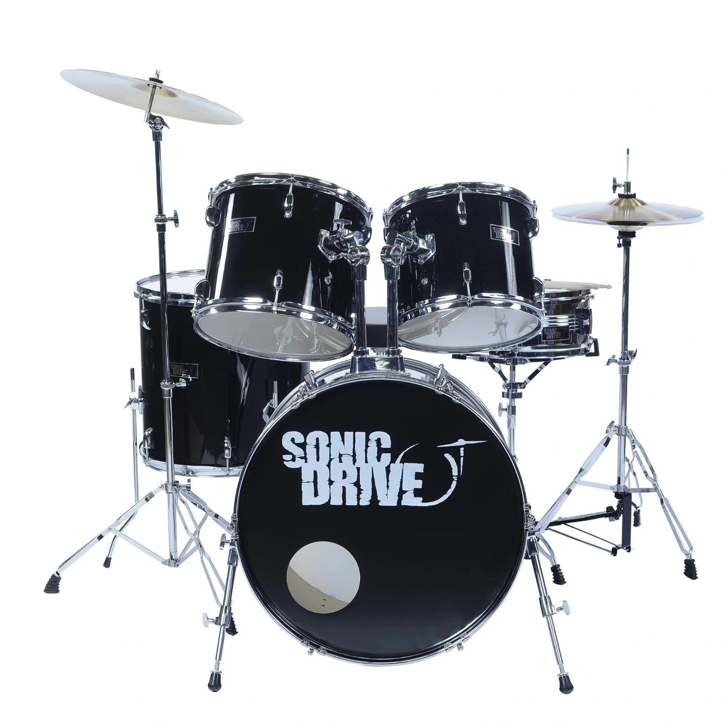Sonic Drive 5-Piece Rock Drum Kit  w/Cymbals - Black