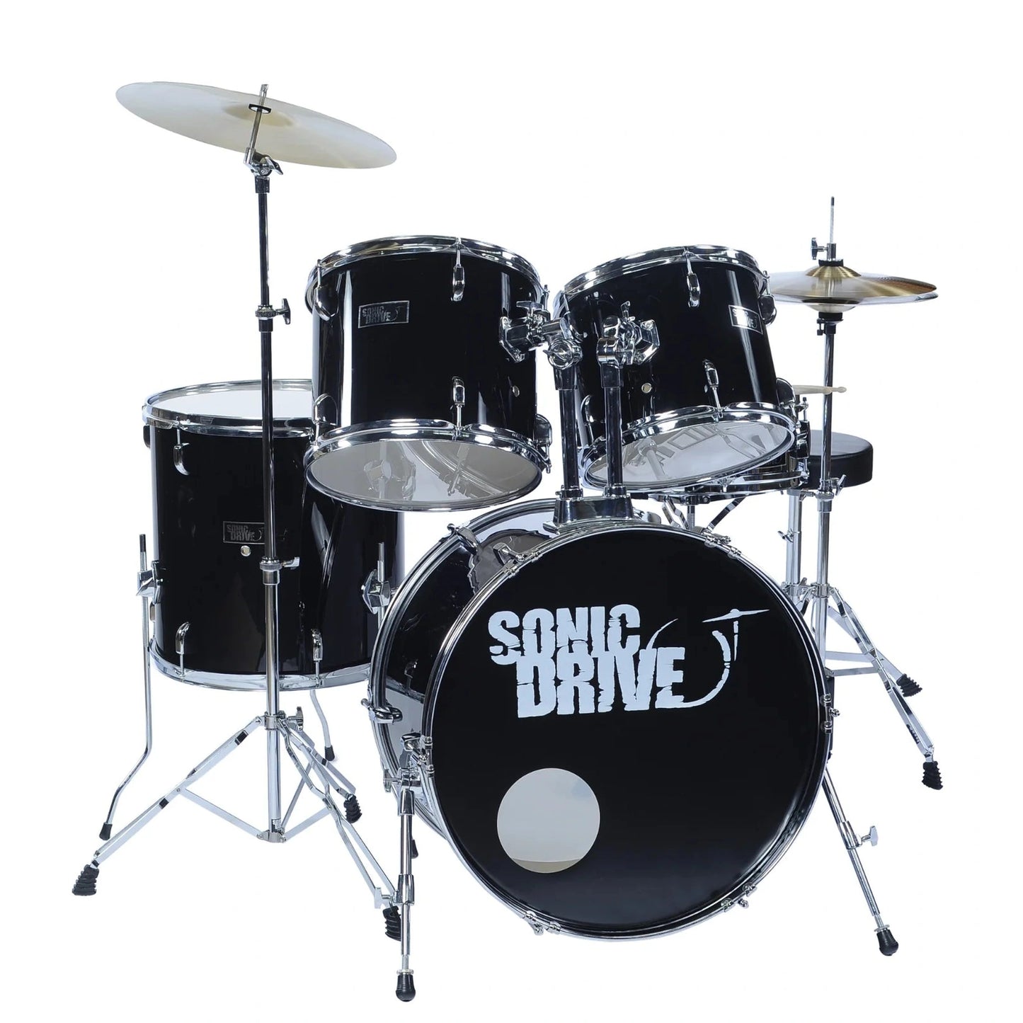 Sonic Drive 5-Piece Rock Drum Kit  w/Cymbals - Black
