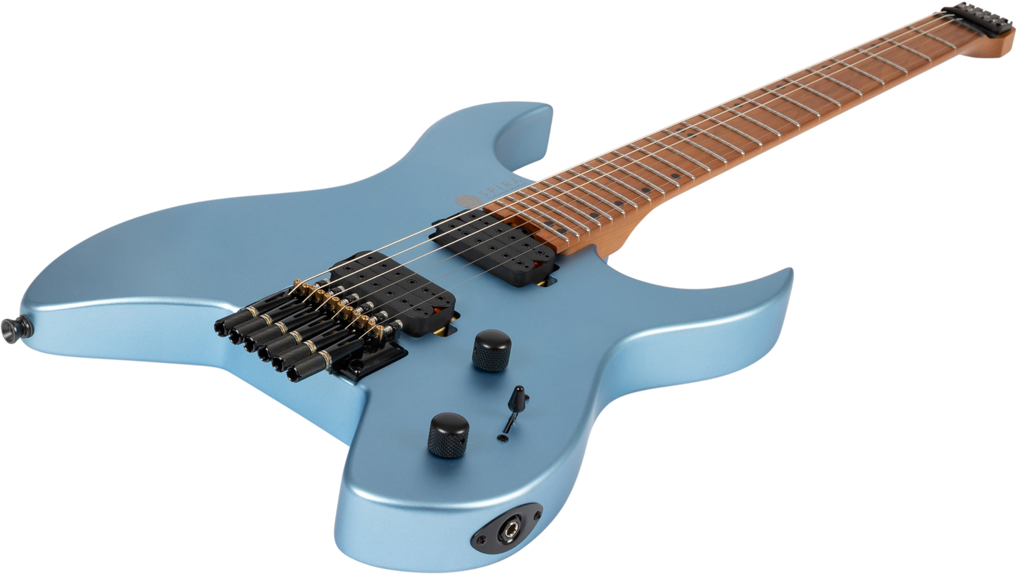 Spira S-400-MPB-HLESS Headless Electric Guitar - Satin Blue body
