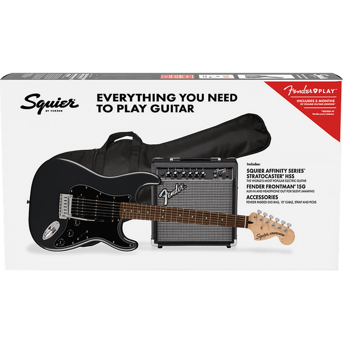Squier Affinity Stratocaster HSS Electric Guitar Pack - Charcoal Frost Metallic from Joondalup Music Centre 3