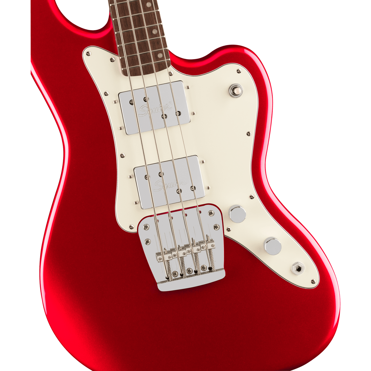 Squier Limited Edition Paranormal Rascal HH Bass - Candy Apple Red from Joondalup Music Centre 2