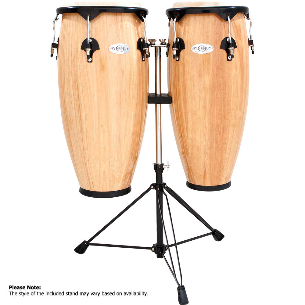 Toca 10 & 11" Synergy Series Wooden Conga Set in Natural with Stand