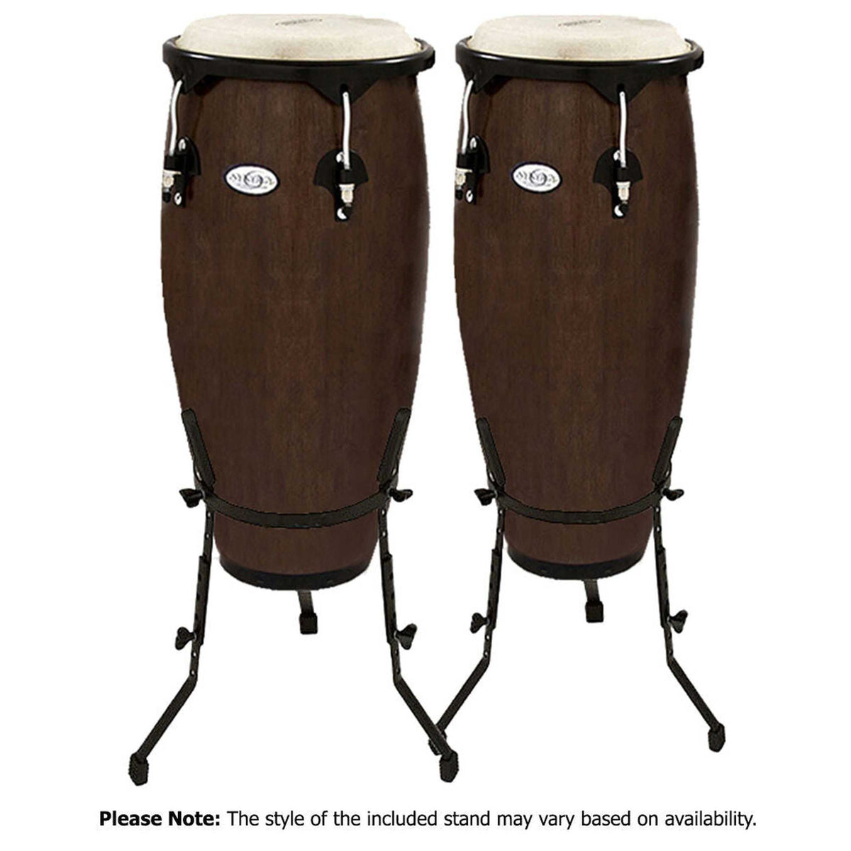 Toca 10 & 11" Synergy Series Wooden Conga Set in Tobacco Finish with Stand
