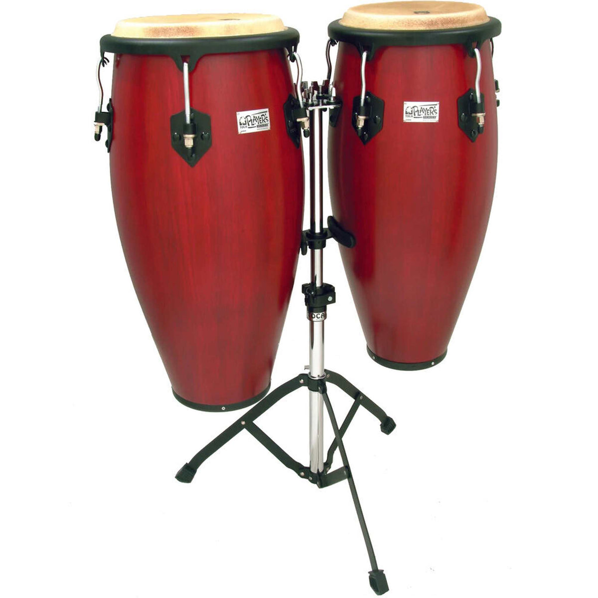 Toca 10 & 11" Players Series Wooden Conga Set with Stand - Cherry Red