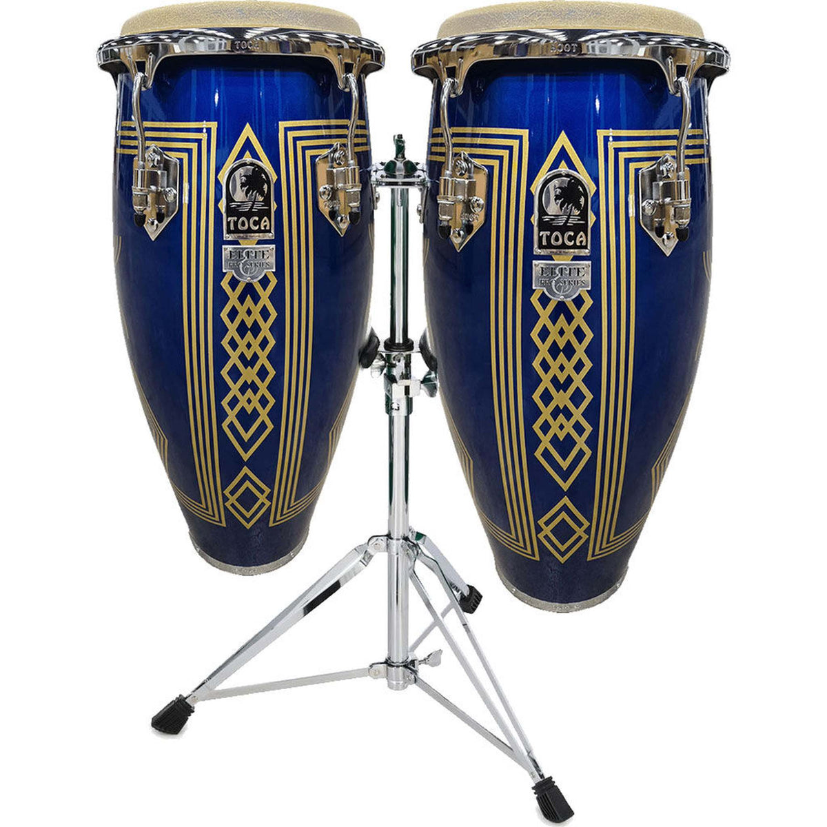 Toca 11 & 11"-3/4" Elite Pro Series Wooden Conga Set - Blue Impala