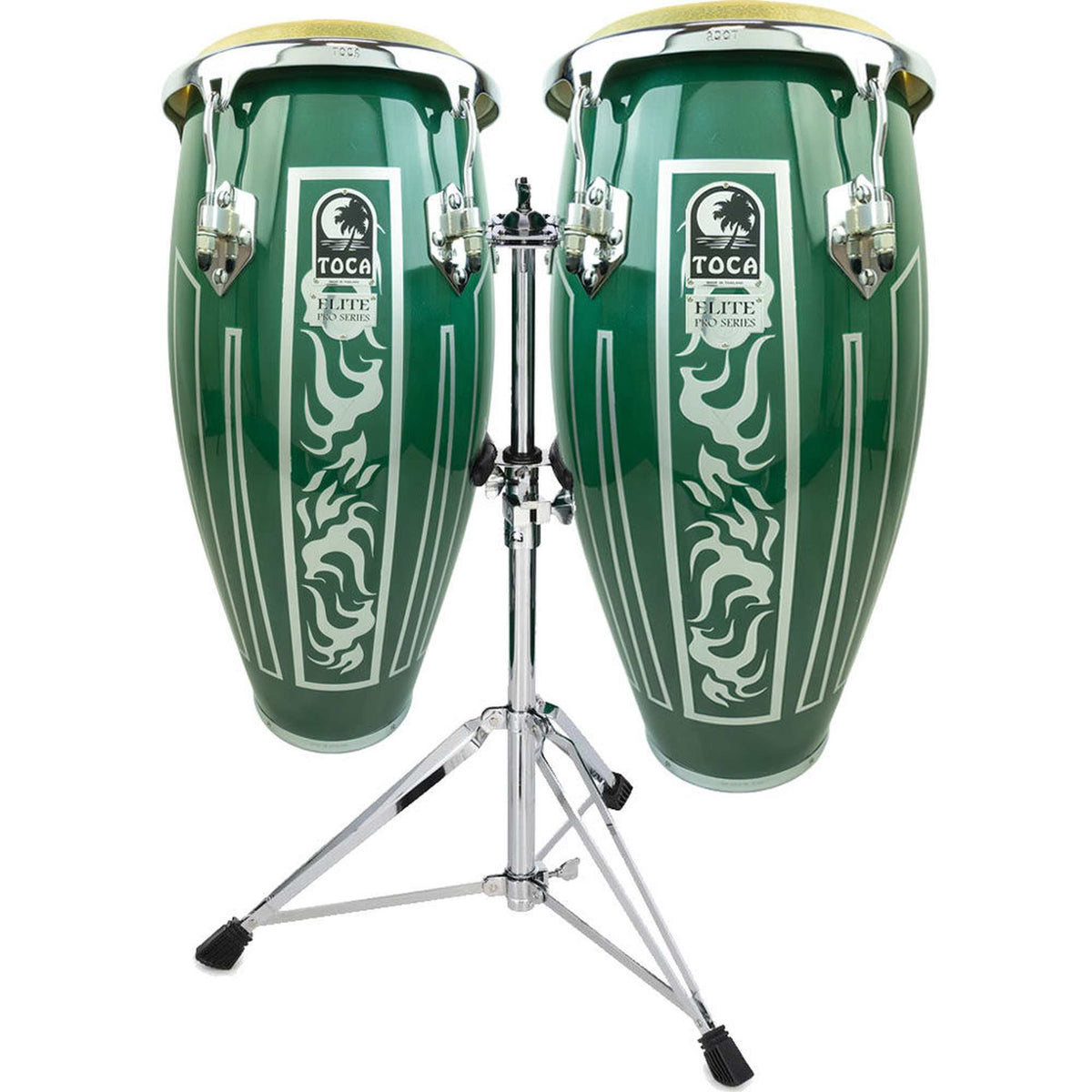 Toca 11 & 11"-3/4" Elite Pro Series Wooden Conga Set - Eldorado Green