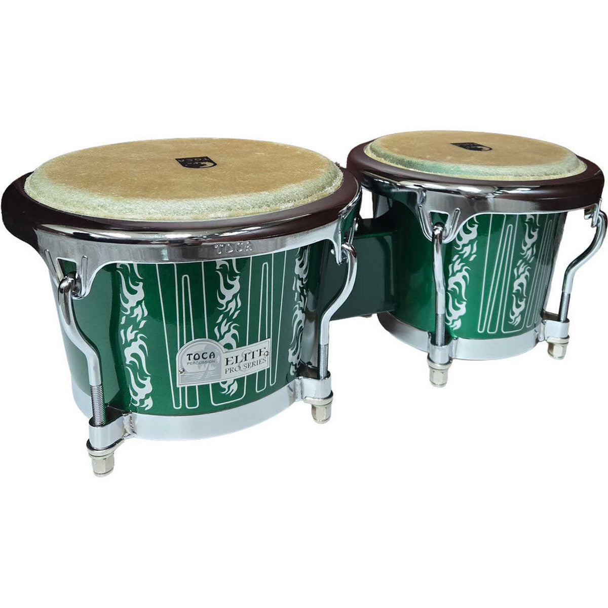 Toca Elite Pro Series 7 & 8-1/2" Wooden Bongos - Eldorado Green
