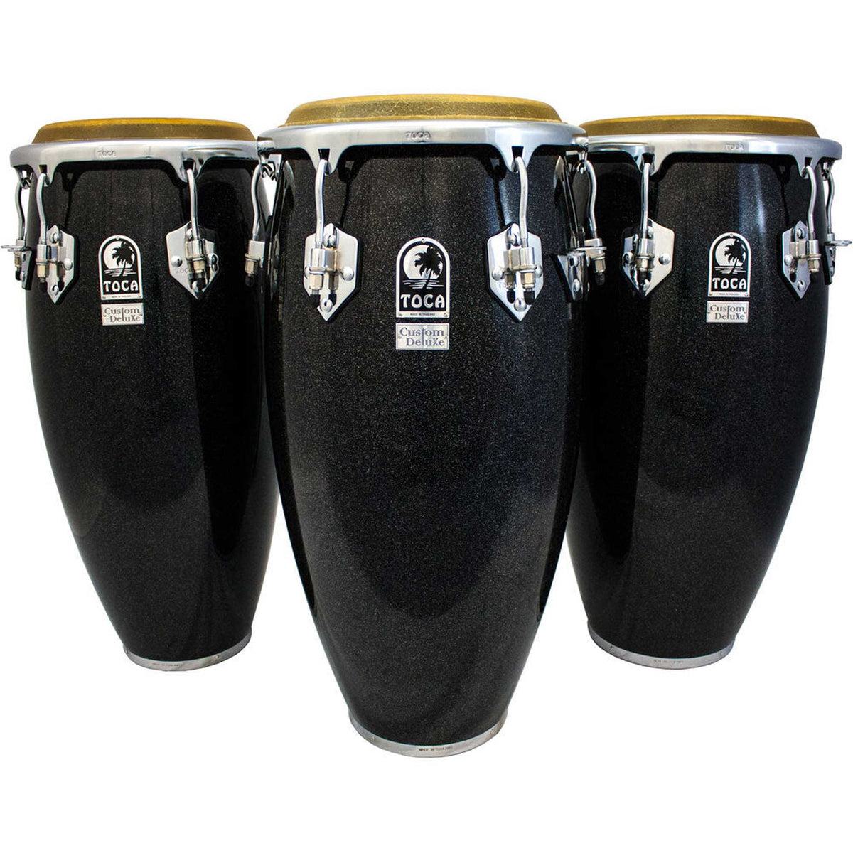 Toca Custom Deluxe Series 11" Wooden Quinto - Black Sparkle Finish