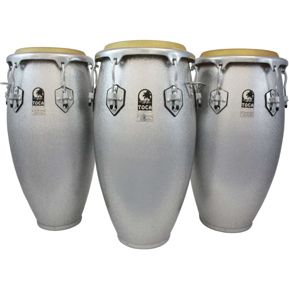 Toca Custom Deluxe Series 12-1/2" Fiberglass Tumba - Silver Sparkle Finish