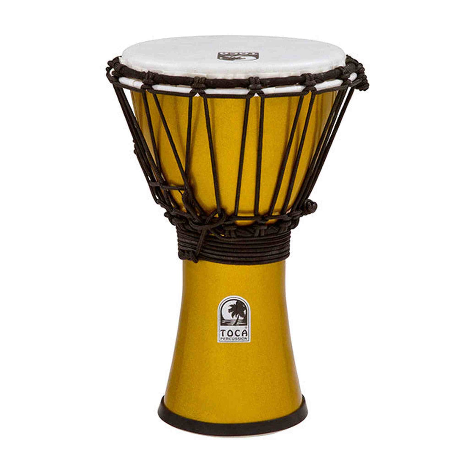 Toca Freestyle Colorsound Series Djembe 7" - Metallic Yellow-PERCUSSION-Joondalup Music Centre