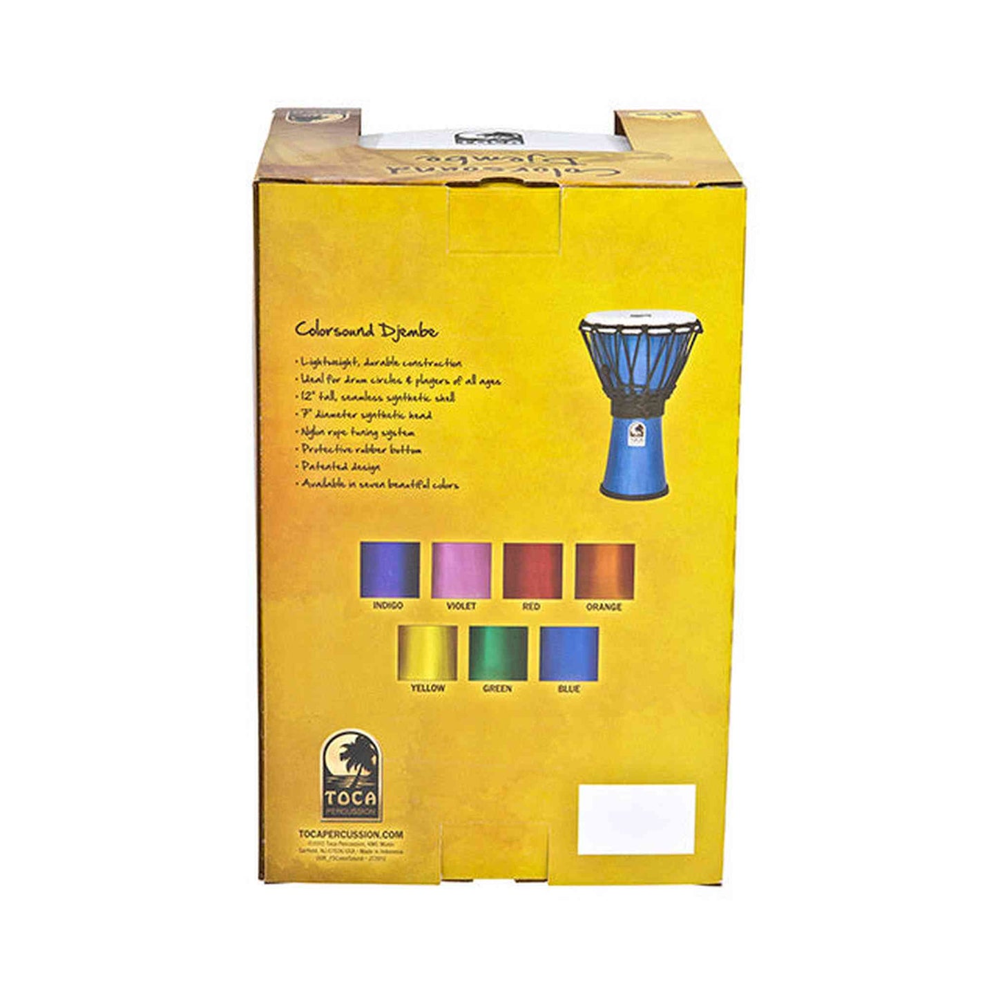 Toca Freestyle Colorsound Series Djembe 7" - Metallic Yellow-PERCUSSION-Joondalup Music Centre