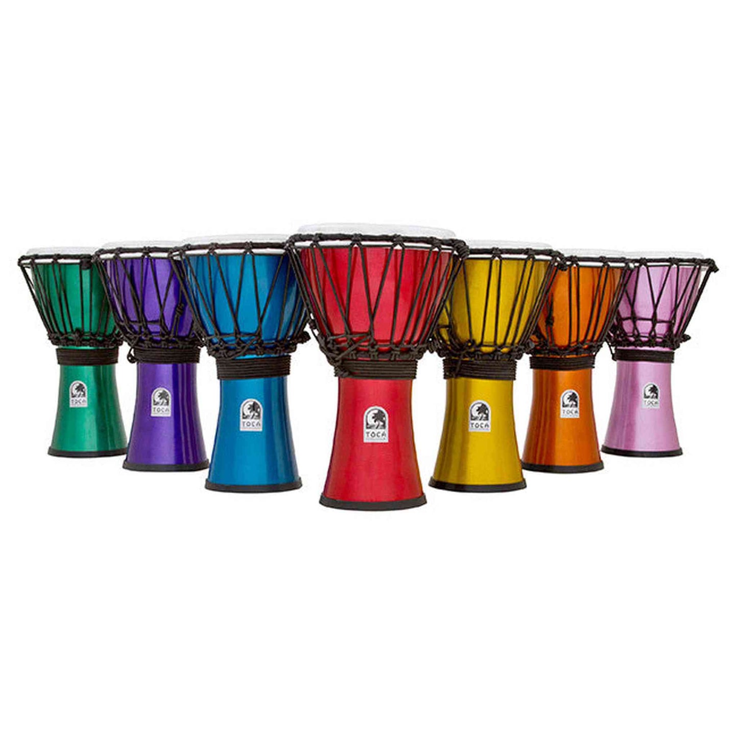 Toca Freestyle Colorsound Series Djembe 7" - Metallic Yellow-PERCUSSION-Joondalup Music Centre