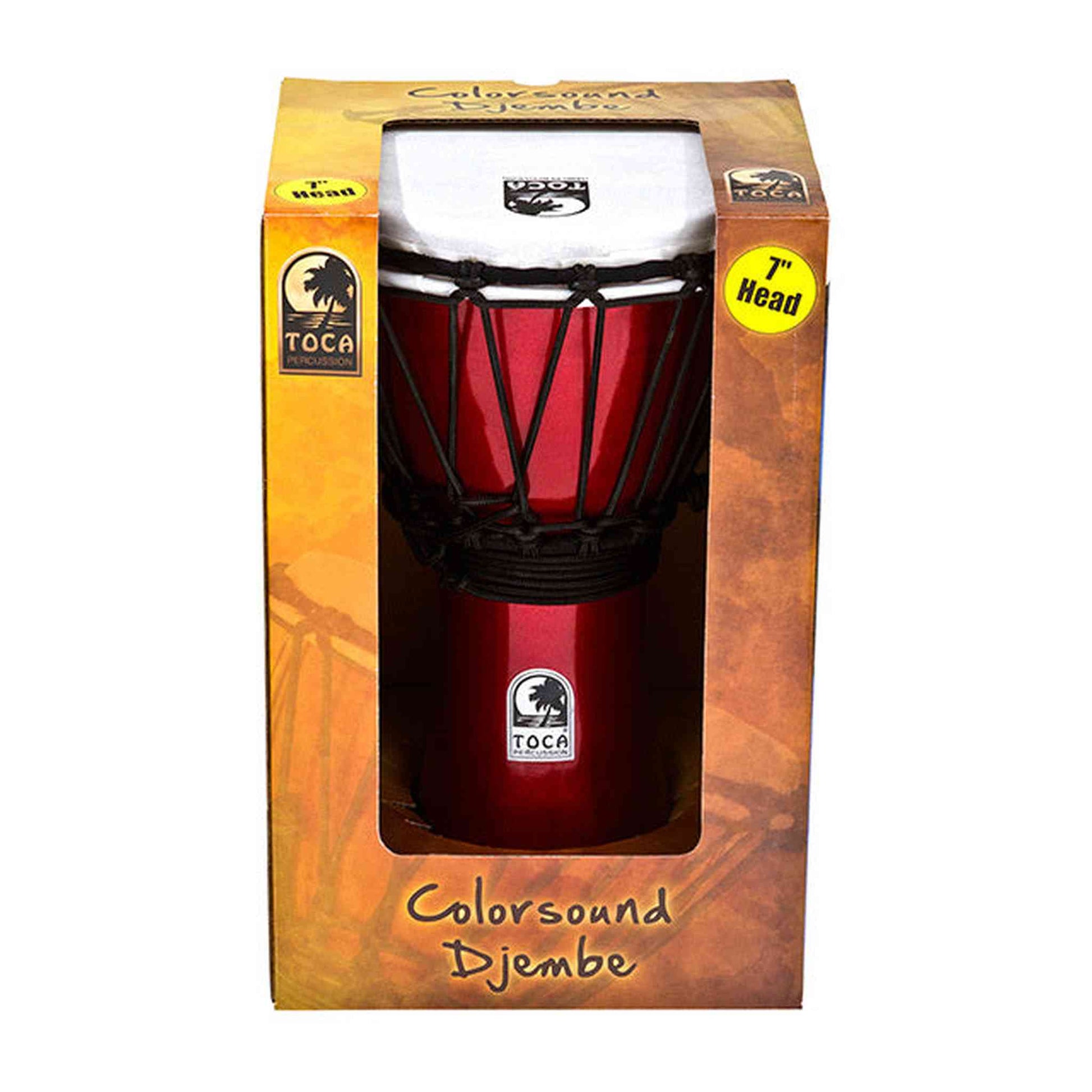 Toca Freestyle Colorsound Series Djembe 7" - Metallic Yellow-PERCUSSION-Joondalup Music Centre