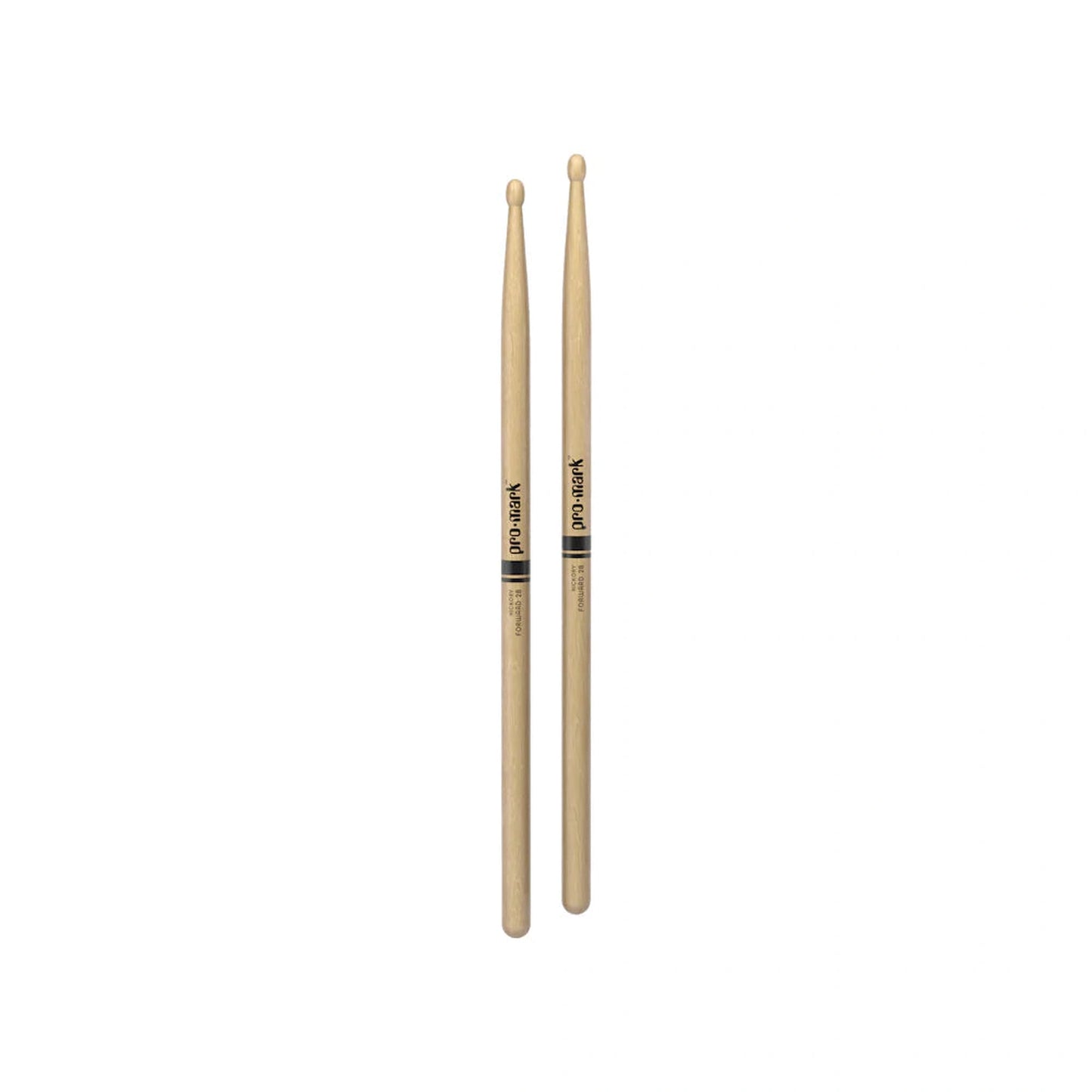 Promark Forward 2B Lacquered Hickory Wood Tip Drumsticks - 4 Pack