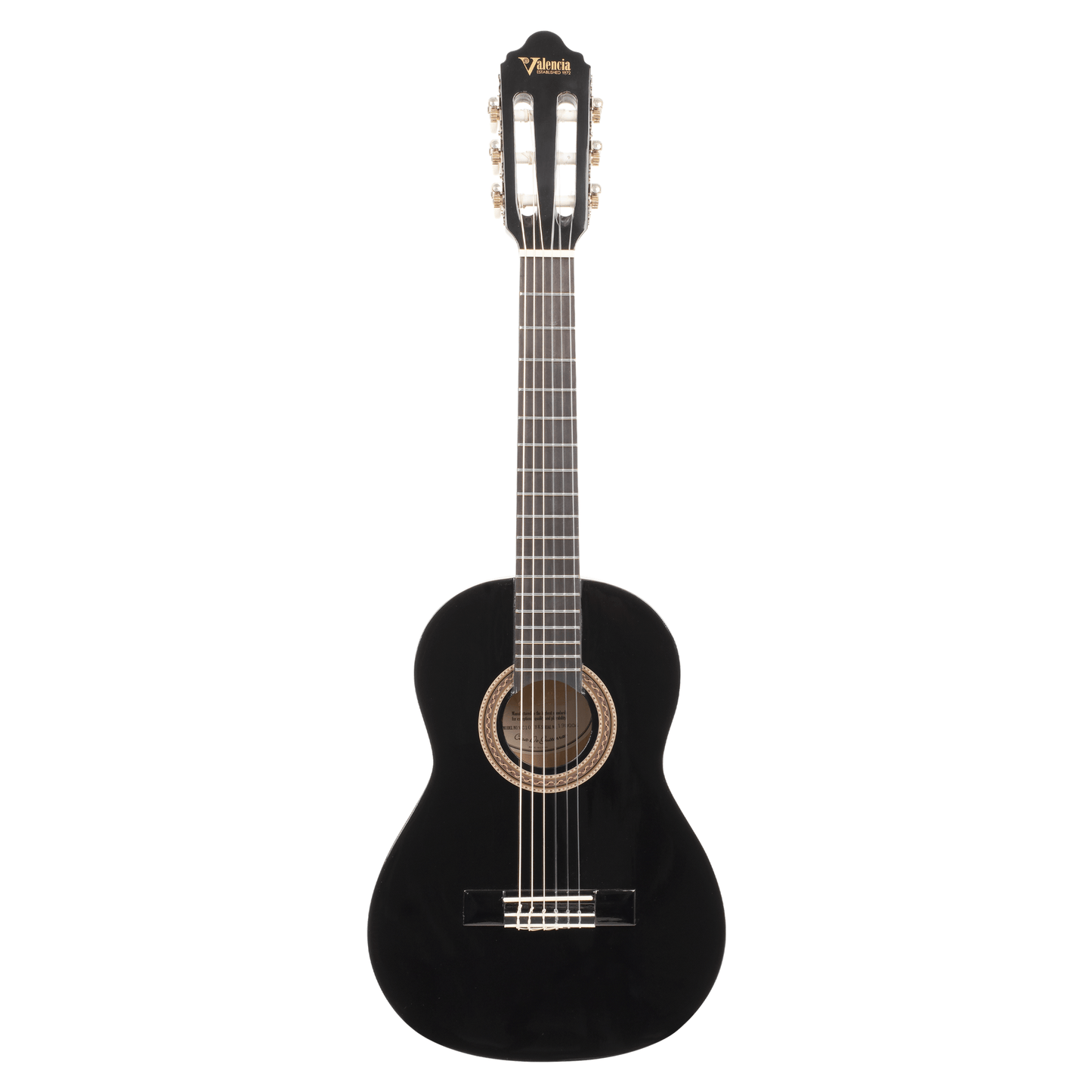 Valencia 100 Series 1/4 Size Classical Guitar - Black