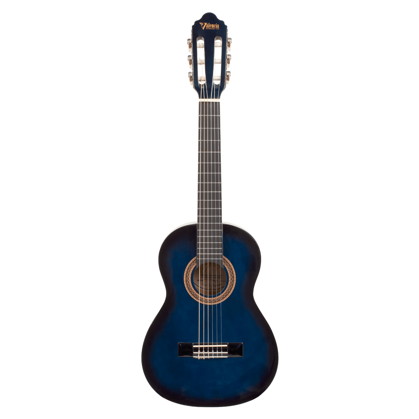 Valencia 100 Series 1/4 Size Classical Guitar - Blue Sunburst