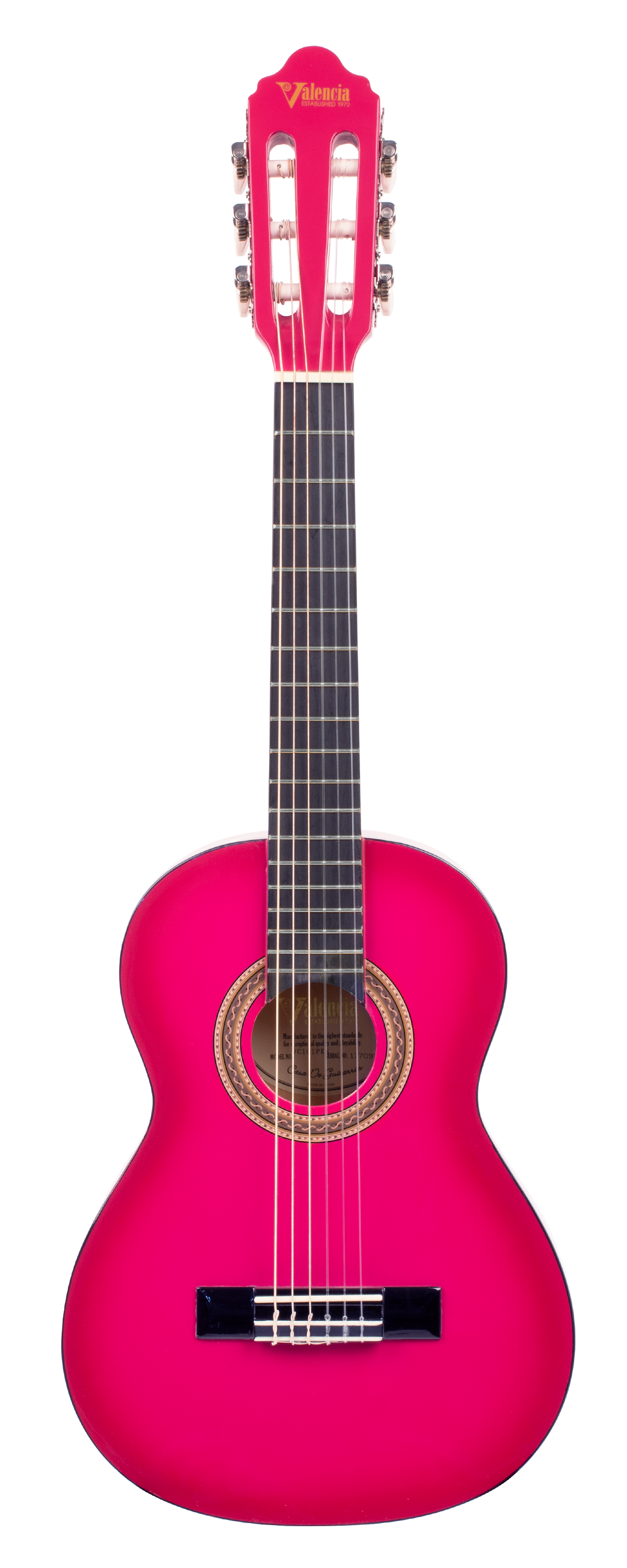 Valencia 100 Series 1/4 Size Classical Guitar - Pink Sunburst